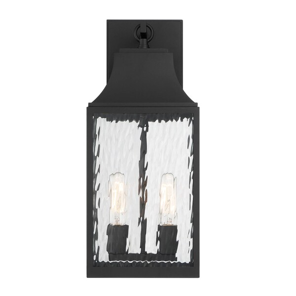 Designers Fountain Blueberry Trail 195 in 2Light Black Outdoor Wall Lantern with Water Glass Shade D265M-8EW-BK - main